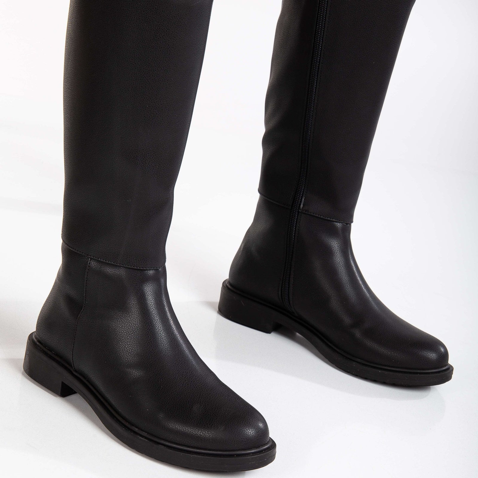 Prologue Shoes Maeve Knee High Rain Vegan Boots Black