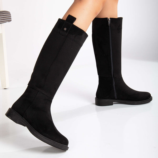 Prologue Shoes Maeve - Black Suede Knee High Rain Boots