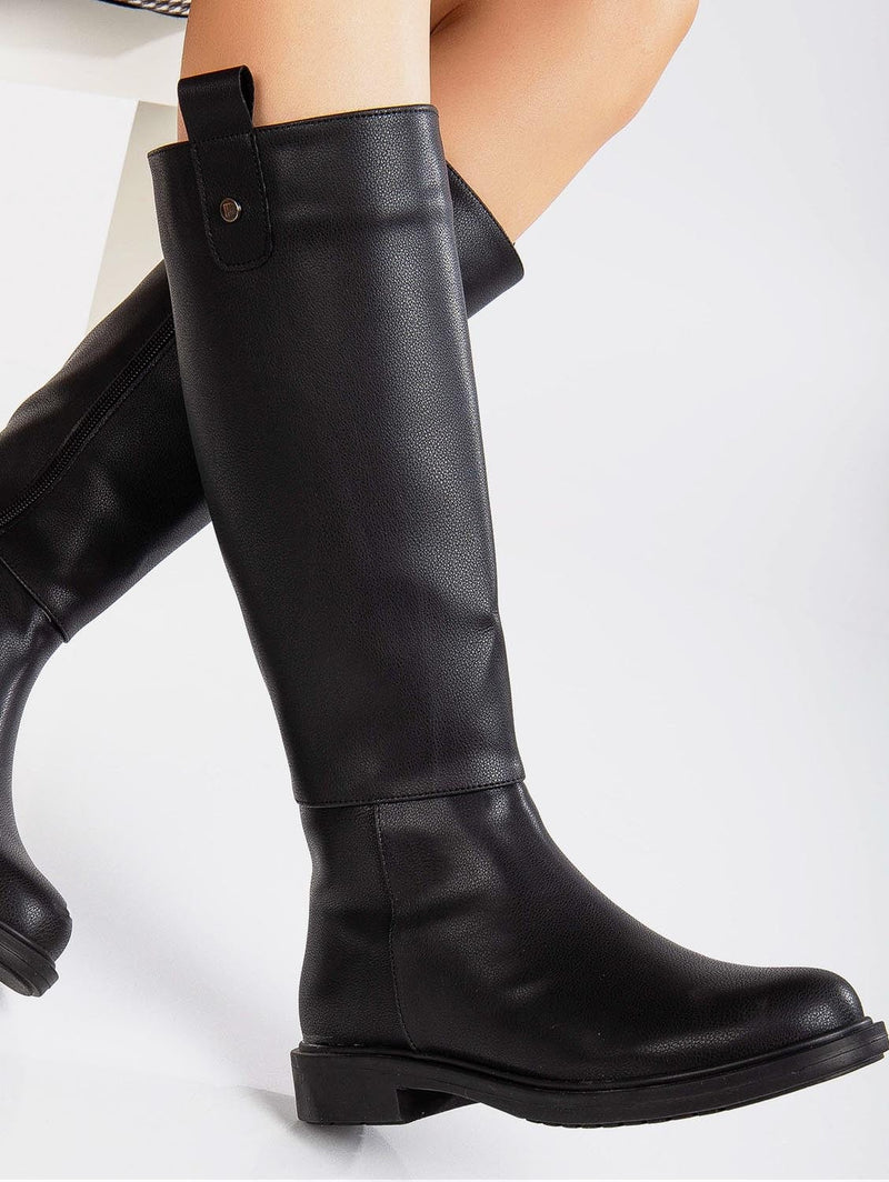 Prologue Shoes Maeve Knee High Rain Vegan Boots | Black