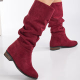Immaculate Vegan - Prologue Shoes Maribel - Brick Red Suede Slouchy Boots