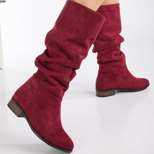 Prologue Shoes Maribel - Brick Red Suede Slouchy Boots