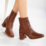 Immaculate Vegan - Prologue Shoes Maya - Cognac Brown Ankle Boots