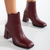 Immaculate Vegan - Prologue Shoes Nadine Vegan Leather Ankle Boots | Burgundy