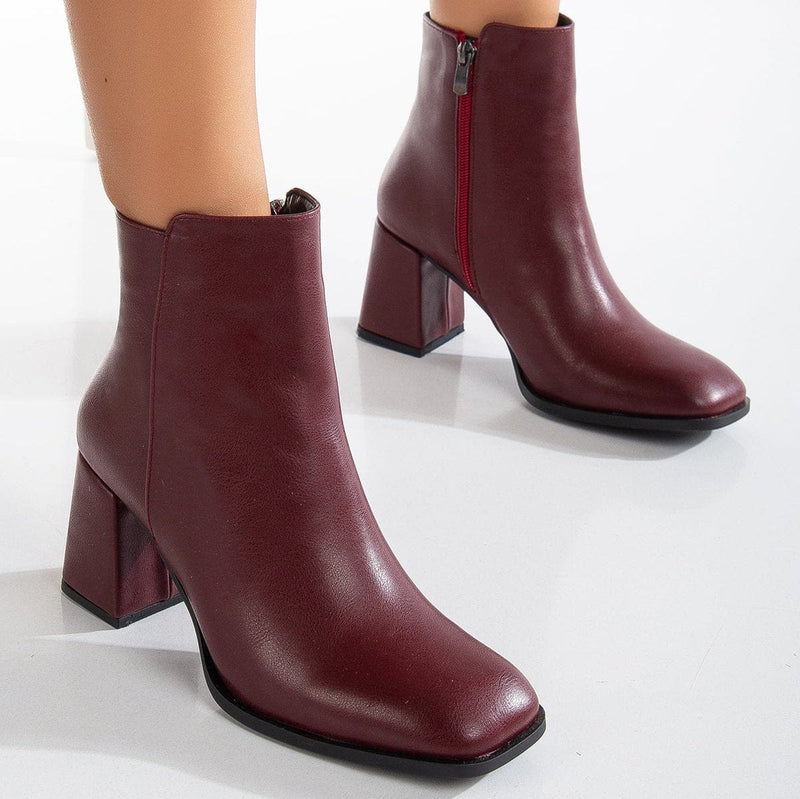 Prologue Shoes Nadine Vegan Leather Ankle Boots | Burgundy