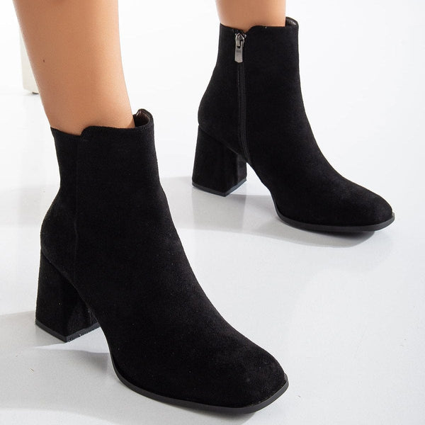 Prologue Shoes Nadine Vegan Suede Ankle Boots | Black