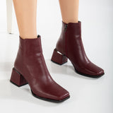 Immaculate Vegan - Prologue Shoes Odette - Burgundy Matt Ankle Boots