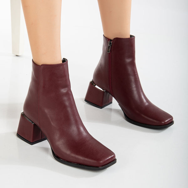 Prologue Shoes Odette - Burgundy Matt Ankle Boots