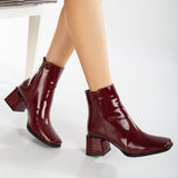 Immaculate Vegan - Prologue Shoes Odette - Burgundy Patent Ankle Boots