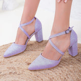 Immaculate Vegan - Prologue Shoes Sina - Lilac Glitter Wedding Shoes