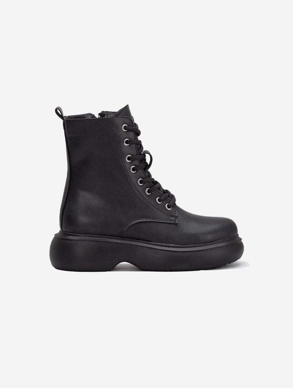Prologue Shoes Sylvie Vegan Leather Combat Boots | Black UK3 / EU36 / US5.5 / Black