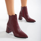 Immaculate Vegan - Prologue Shoes Edith Vegan Leather Ankle Boots | Burgundy Matt UK3 / EU36 / US5.5 / Burgundy Matt