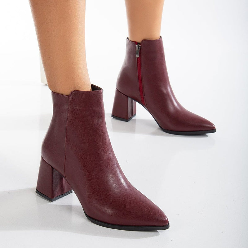 Prologue Shoes Edith Vegan Leather Ankle Boots | Burgundy Matt UK3 / EU36 / US5.5 / Burgundy Matt