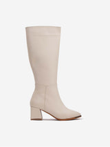 Immaculate Vegan - Prologue Shoes Lizette Vegan Leather Knee High Boots | Beige UK3 / EU36 / US5.5
