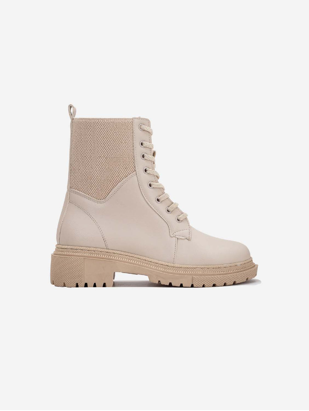 Combat boots beige best sale