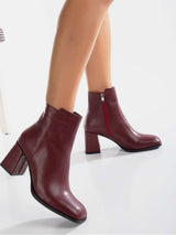 Immaculate Vegan - Prologue Shoes Nadine Vegan Leather Ankle Boots | Burgundy UK6.5 / EU40 / US9 / Burgundy