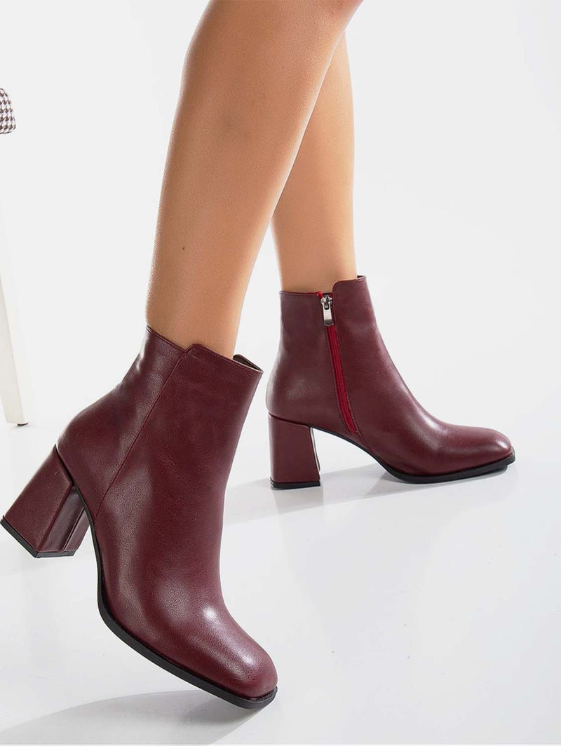 Prologue Shoes Nadine Vegan Leather Ankle Boots | Burgundy UK6.5 / EU40 / US9 / Burgundy