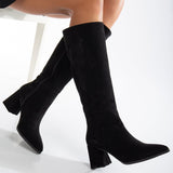 Immaculate Vegan - Prologue Shoes Valerie Vegan Suede Knee High Boots | Black UK6.5 / EU40 / US9