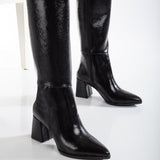 Immaculate Vegan - Prologue Shoes Valerie Patent Vegan Leather Knee High Boots | Black