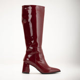 Immaculate Vegan - Prologue Shoes Valerie Patent Vegan Leather Knee High Boots | Burgundy