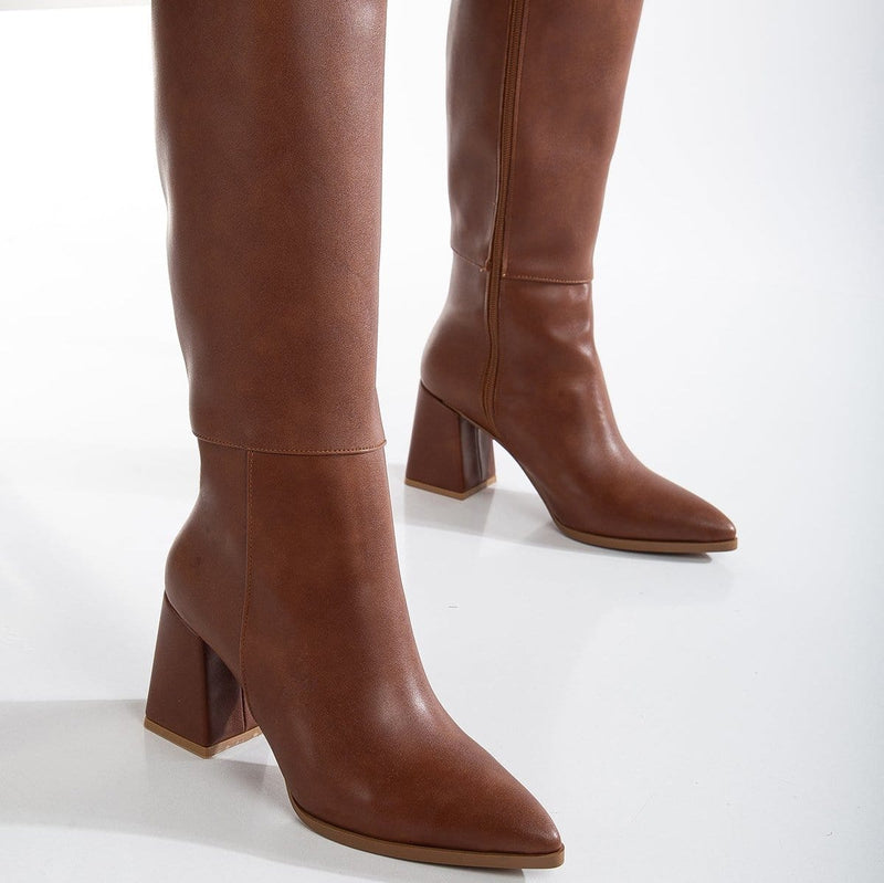 Prologue Shoes Valerie Vegan Leather Knee High Boots | Brown