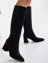 Immaculate Vegan - Prologue Shoes Valerie Vegan Suede Knee High Boots | Black