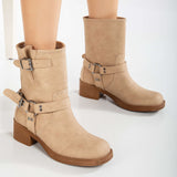 Immaculate Vegan - Prologue Shoes Winona - Beige Suede Rider Boots