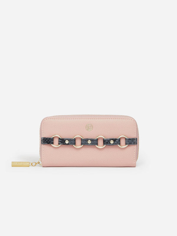 LaBante London Ellen Vegan Leather Zip Around Wallet | Pink