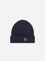 Immaculate Vegan - Ration.L Fisherman Beanie French Navy | Embroidered RATION.L Logo R. Organic Beanie French Navy