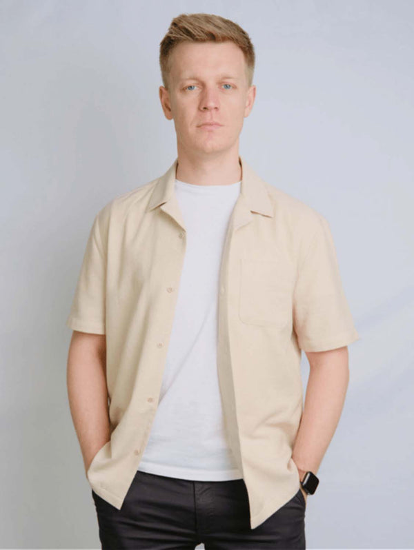 Rewound Clothing The Alexander 100% Recycled Shirt | Beige Small