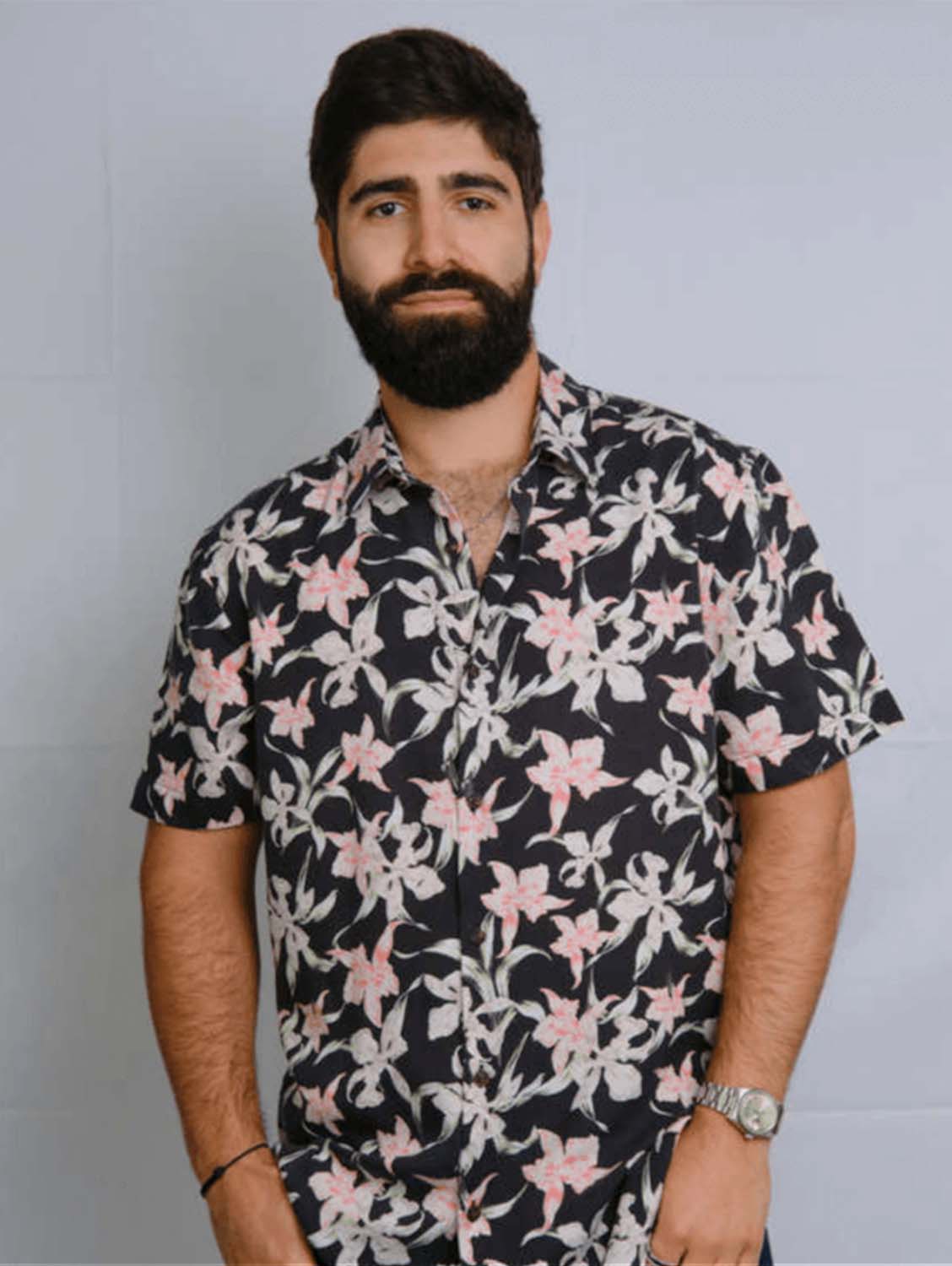Rewound Clothing The Remi 100% Tencel Shirt | Orchid Print Small