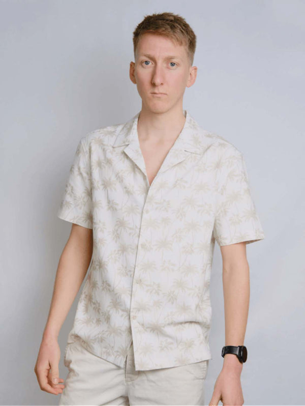 Rewound Clothing The Thomas Hemp Blend Shirt | Palm Tree Medium