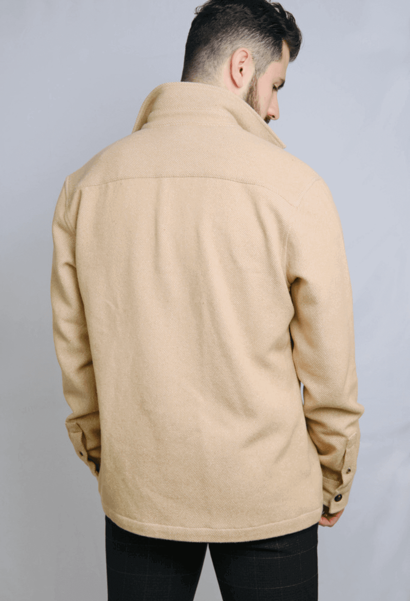 Rewound Clothing The James 100% Recycled Beige Overshirt