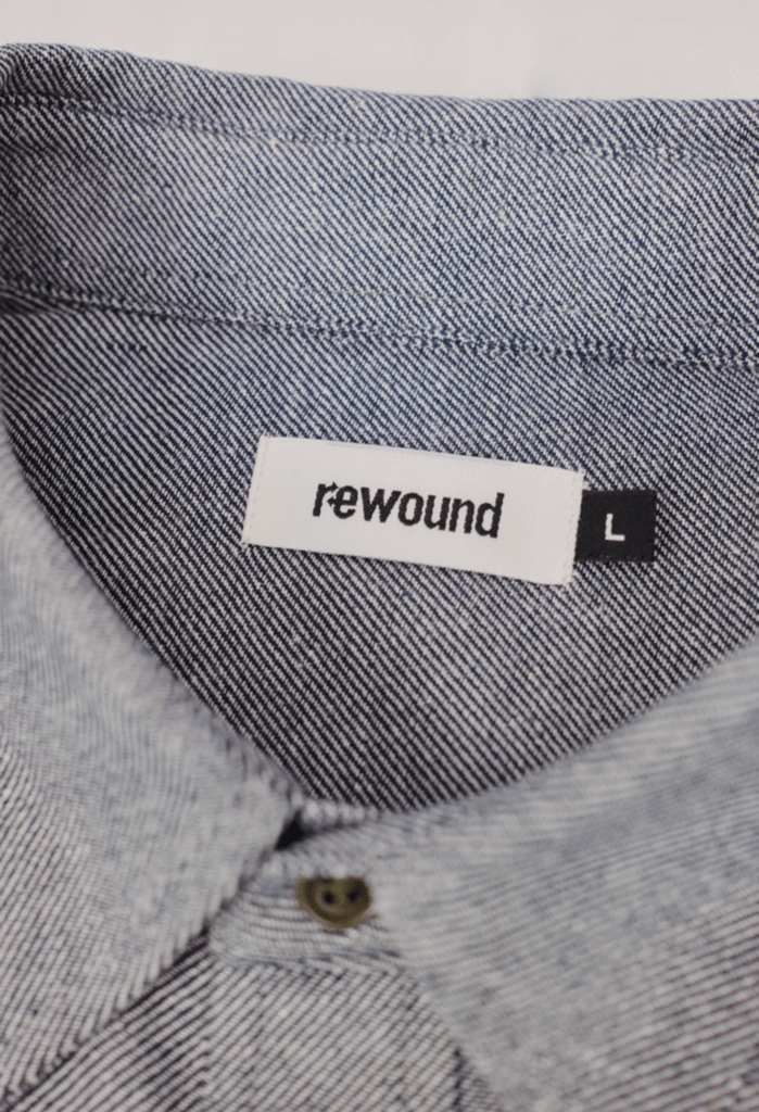 Rewound Clothing The Marc 100% Recycled Blue Shirt