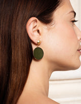 Immaculate Vegan - Rive Claire Charlotte Dark Green and Shiny gold Earrings