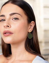 Immaculate Vegan - Rive Claire Charlotte Dark Green and Shiny gold Earrings