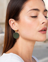 Immaculate Vegan - Rive Claire Charlotte Dark Green and Shiny gold Earrings