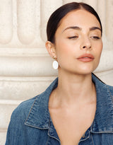 Immaculate Vegan - Rive Claire Charlotte White and Shiny Gold Earrings