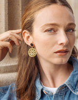 Immaculate Vegan - Rive Claire Grace Black and Bright Gold Earrings