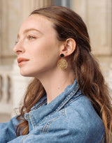 Immaculate Vegan - Rive Claire Grace Black and Bright Gold Earrings