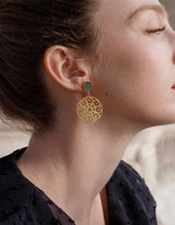 Immaculate Vegan - Rive Claire Grace Dark Green and Bright Gold Earrings