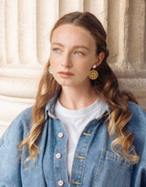 Immaculate Vegan - Rive Claire Grace White and Bright Gold Earrings