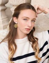 Immaculate Vegan - Rive Claire Grace White and Bright Gold Earrings