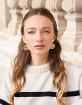 Immaculate Vegan - Rive Claire Grace White and Bright Gold Earrings