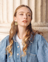 Immaculate Vegan - Rive Claire Grace White and Bright Gold Earrings