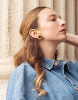 Immaculate Vegan - Rive Claire Margaret Black and Bright Gold Earrings