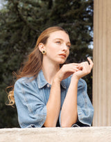 Immaculate Vegan - Rive Claire Margaret Black and Bright Gold Earrings