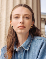 Immaculate Vegan - Rive Claire Margaret Black and Bright Gold Earrings