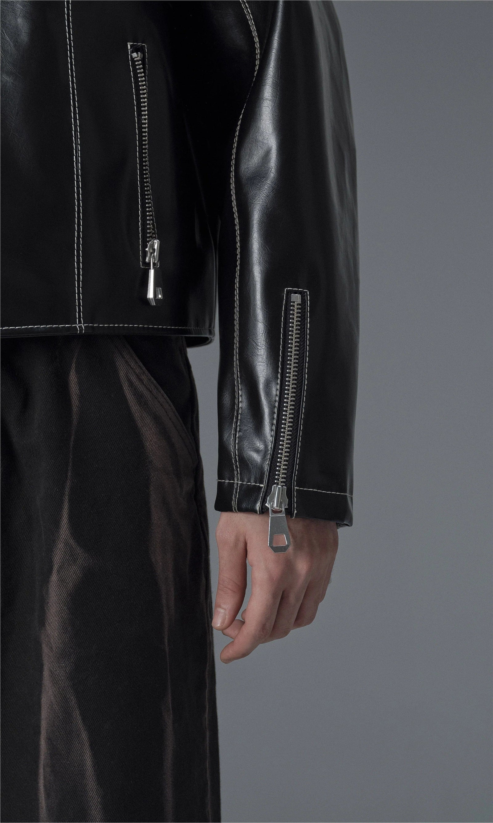Robin Unisex Vegan Olive Leather Jacket | Black – Immaculate Vegan