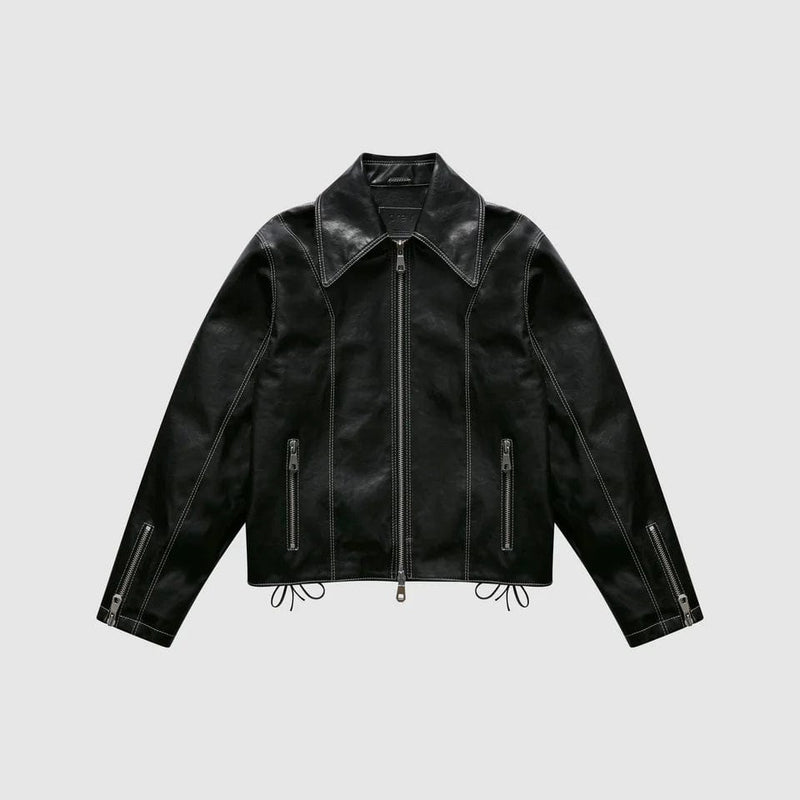 Robin Unisex Vegan Olive Leather Jacket | Black – Immaculate Vegan Robin Unisex Vegan Olive Leather Jacket | Black – Immaculate Vegan