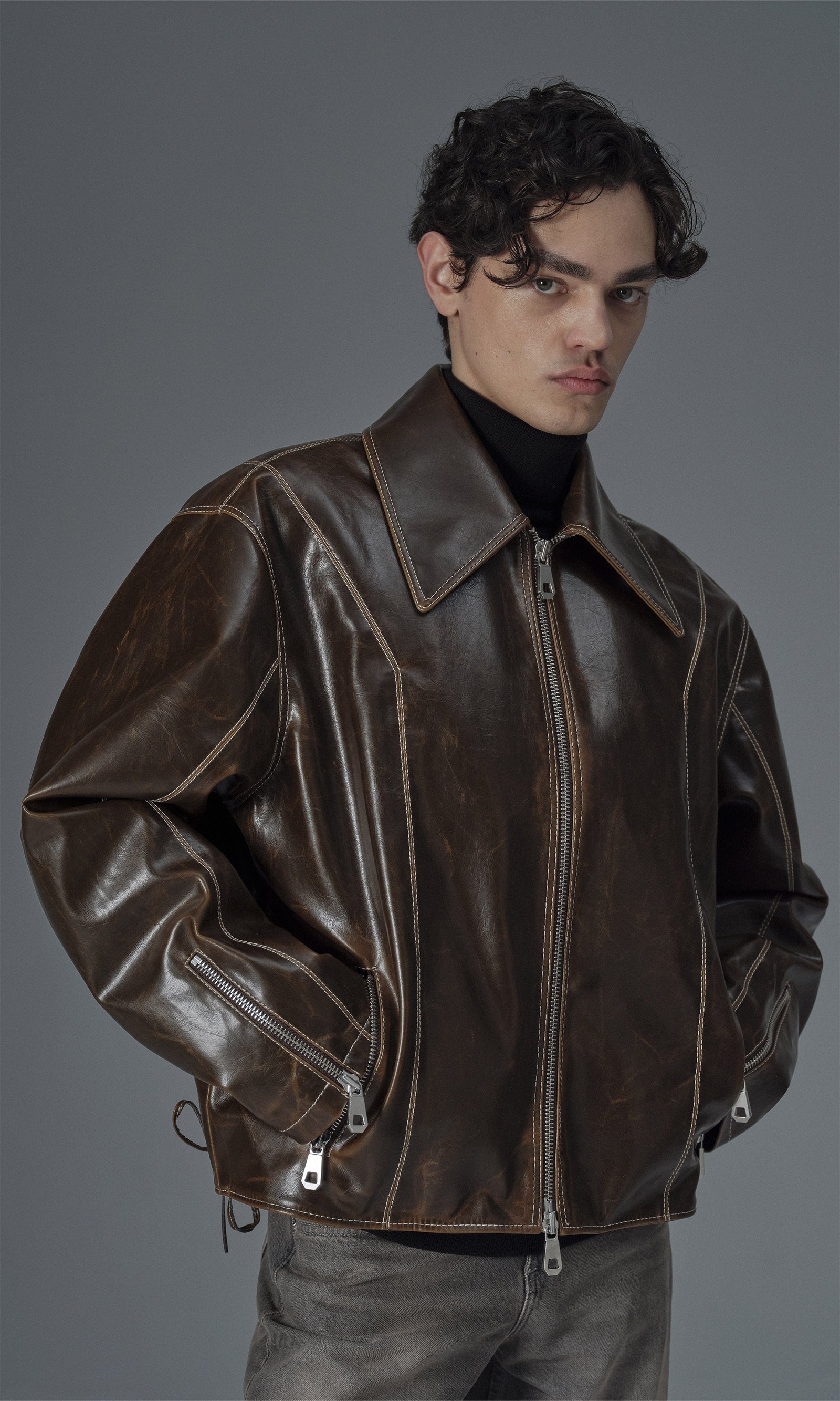 Robin Unisex Vegan Olive Leather Jacket | Moss – Immaculate Vegan